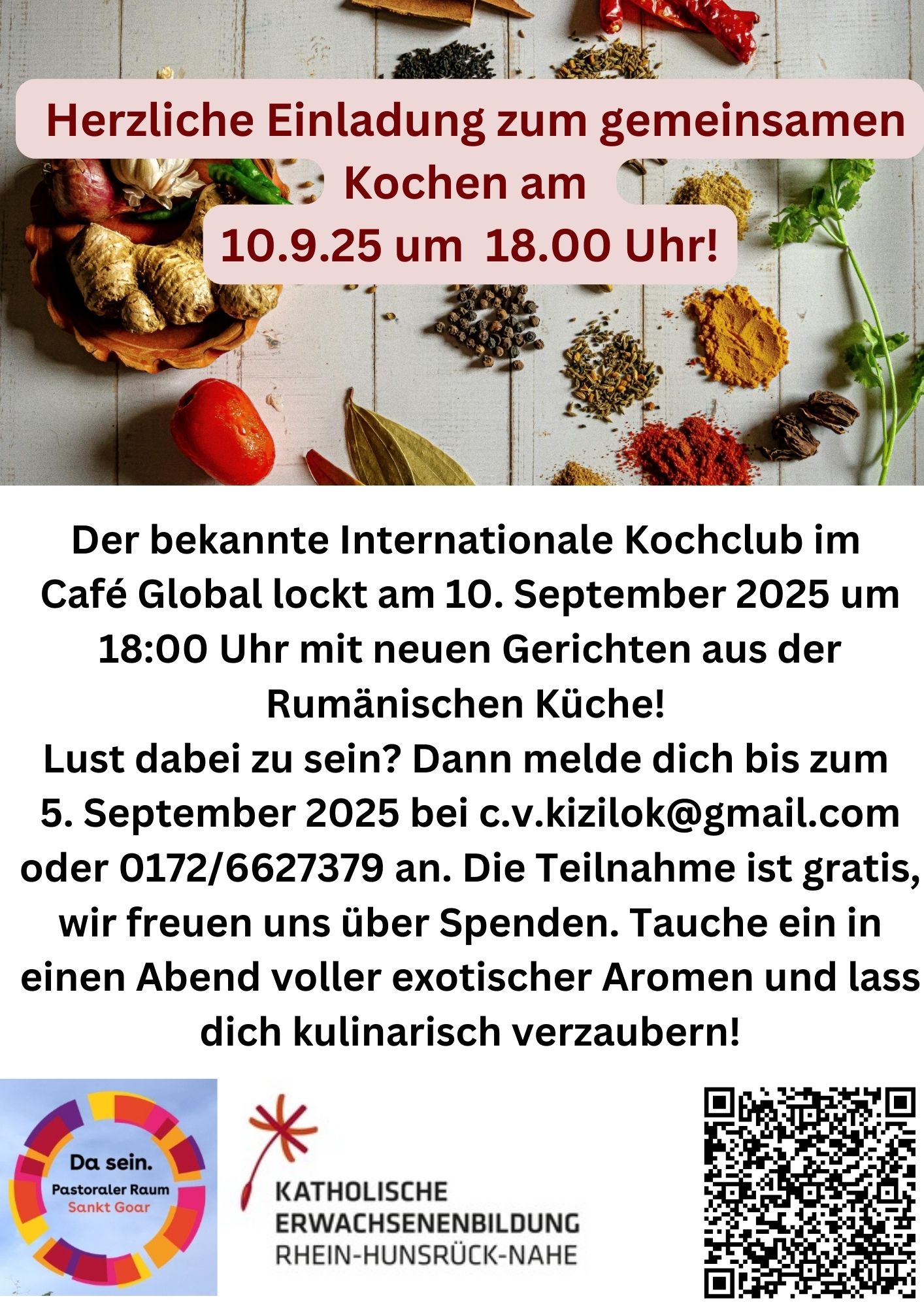 Kochclub lädt am 10.9. ein