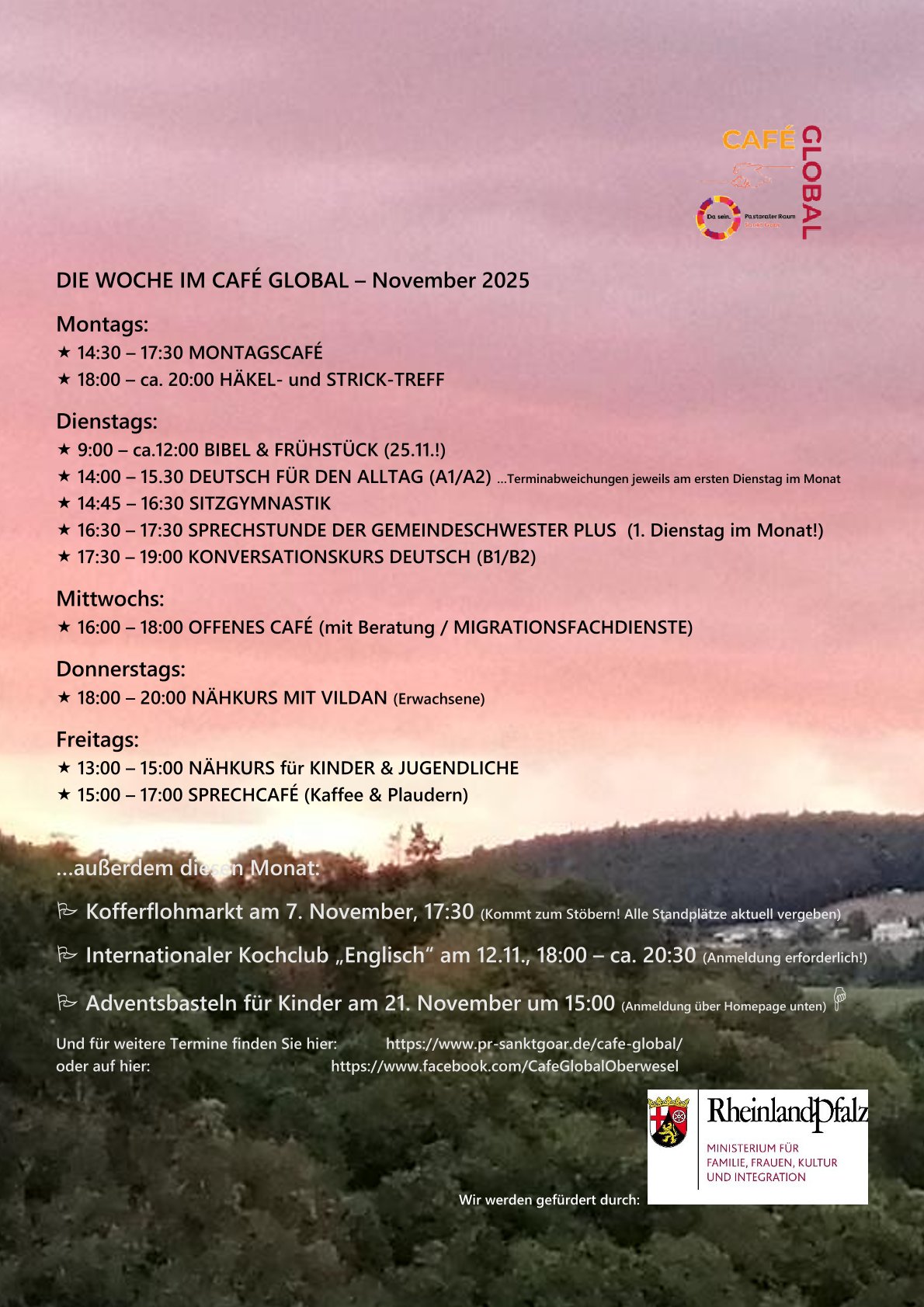 DIE WOCHE IM CAFÉ GLOBAL - November 2025