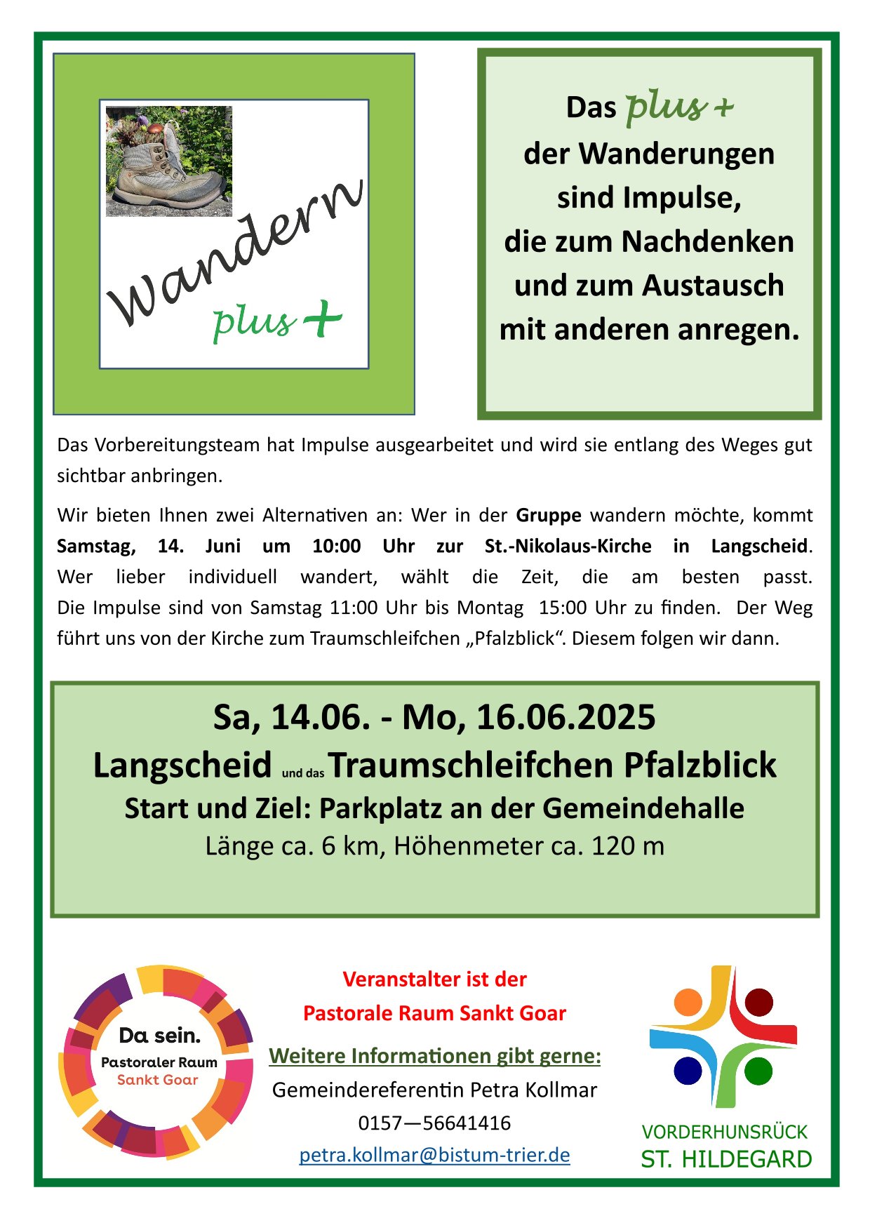 Plakat zum Wandern Plus + rund um Langscheid