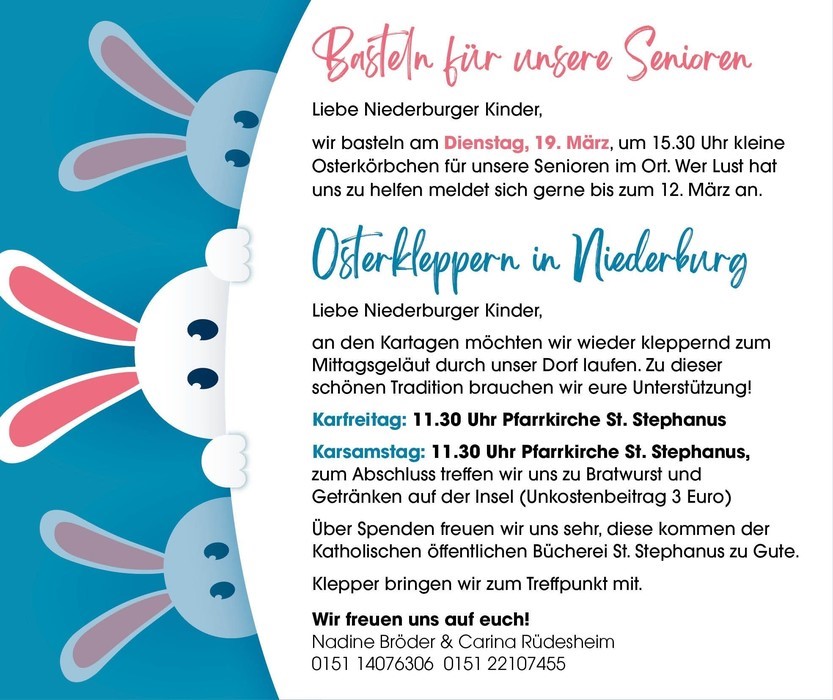 Osterkleppern in Niederburg
