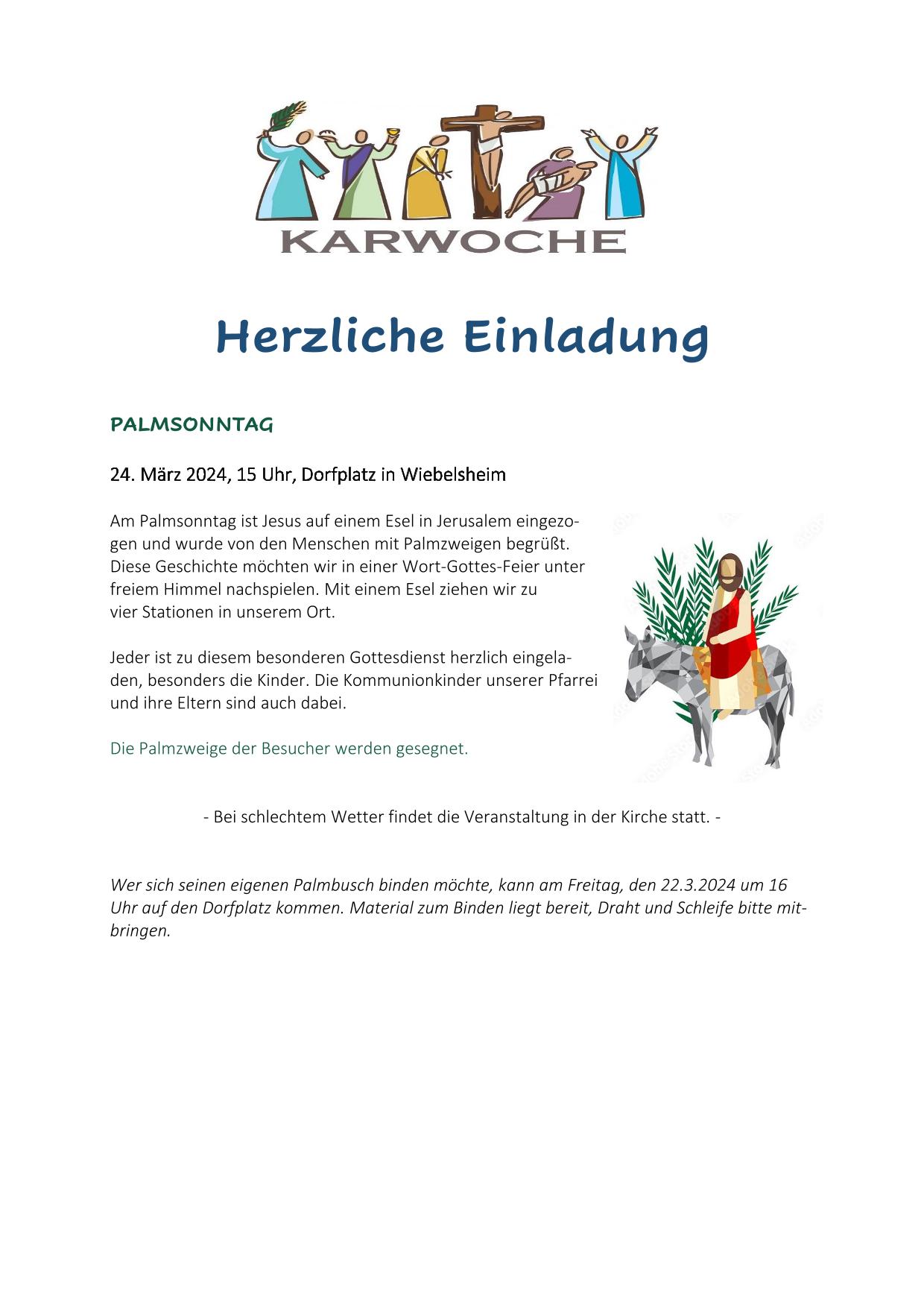 Palmsonntag 2024 Wiebelsheim